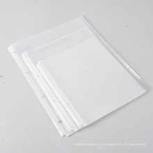 Bolsa de sobre con cremallera de papel A4 Protectores de hojas